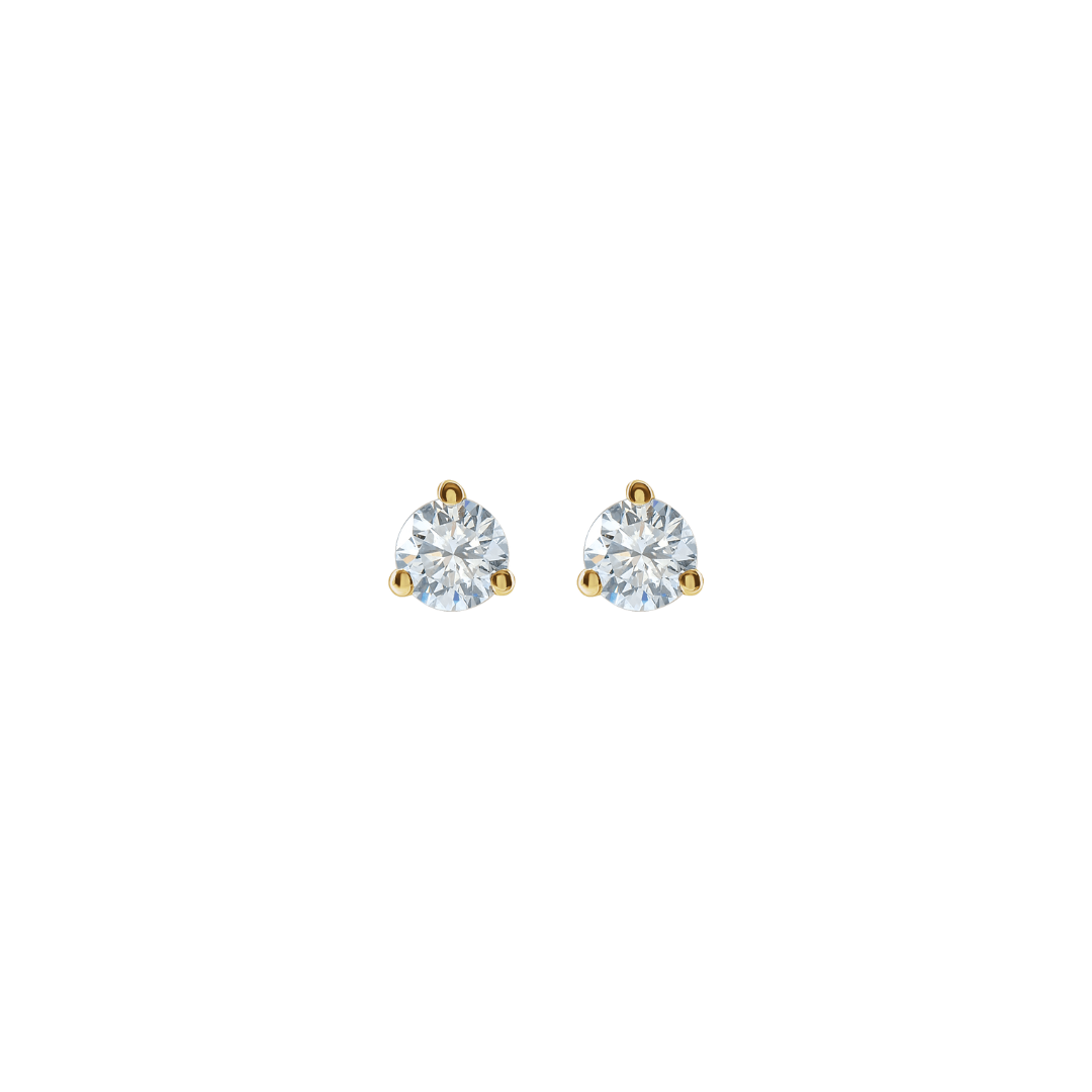 Gold Petite Solitaire Diamond Studs - MILANA JEWELRY 