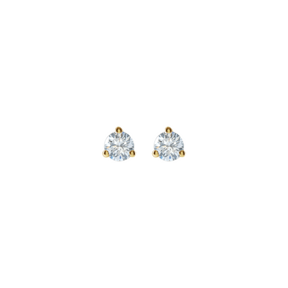 Gold Petite Solitaire Diamond Studs - MILANA JEWELRY 