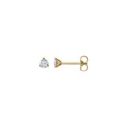 Gold Petite Solitaire Diamond Studs - MILANA JEWELRY 