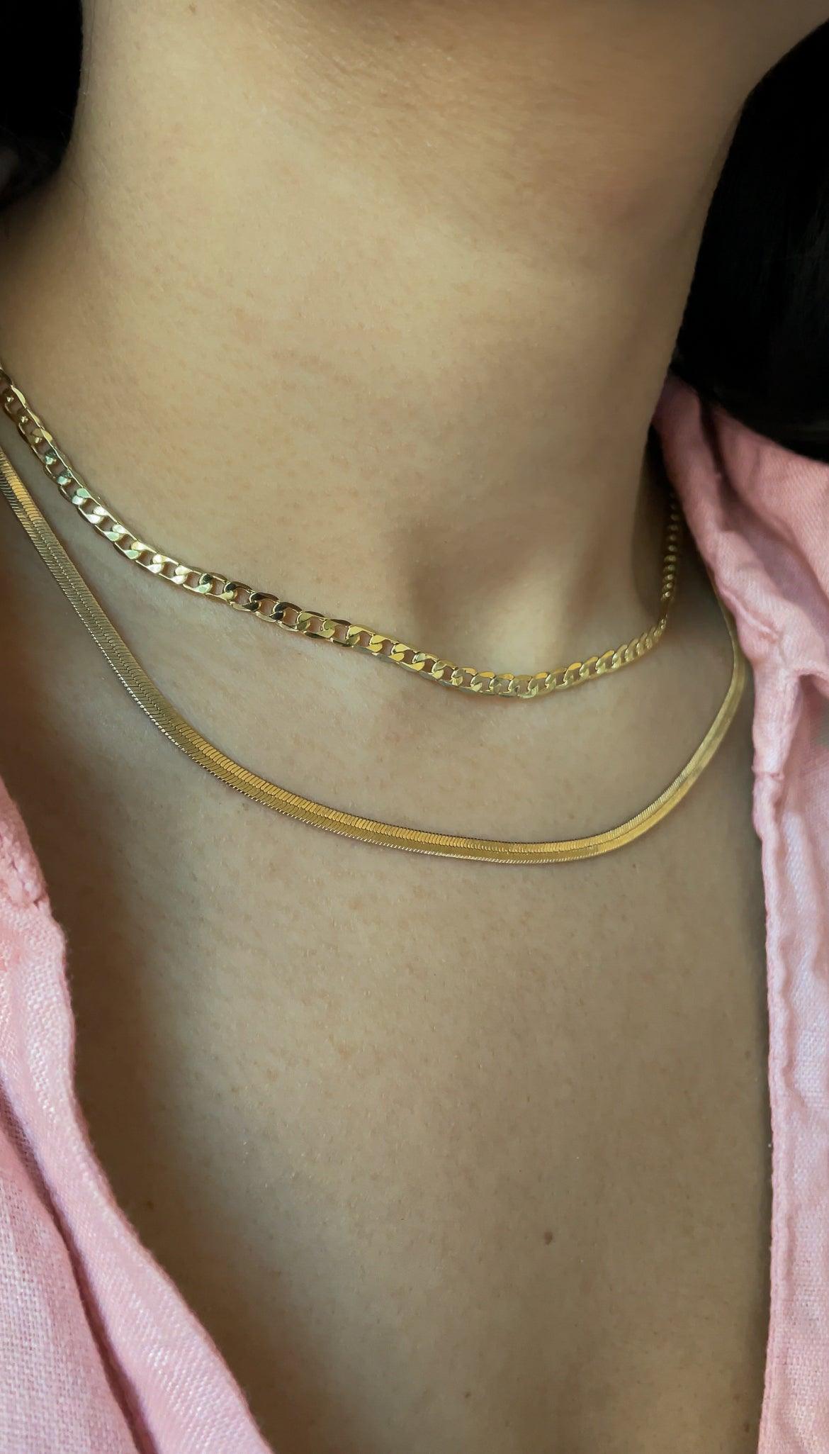 Gigi Herringbone Chain Necklace - MILANA JEWELRY 