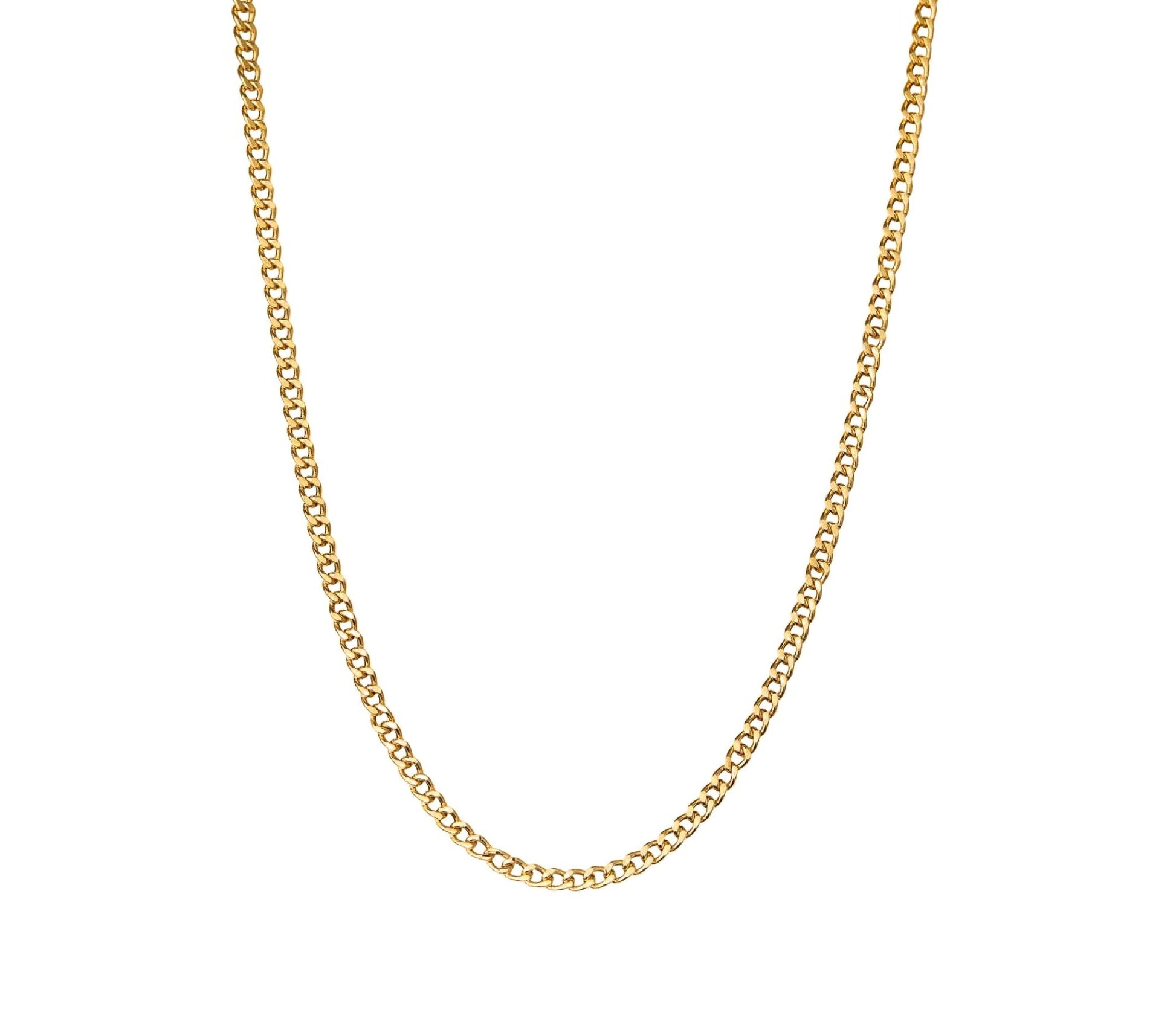 Serena Flat Cuban Curb Link Necklace - MILANA JEWELRY 